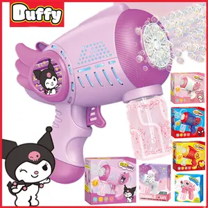 Duffy Toys Kuromi Mainan Mesin Gelembung Warna-Warni dengan Efek Cahaya untuk Anak