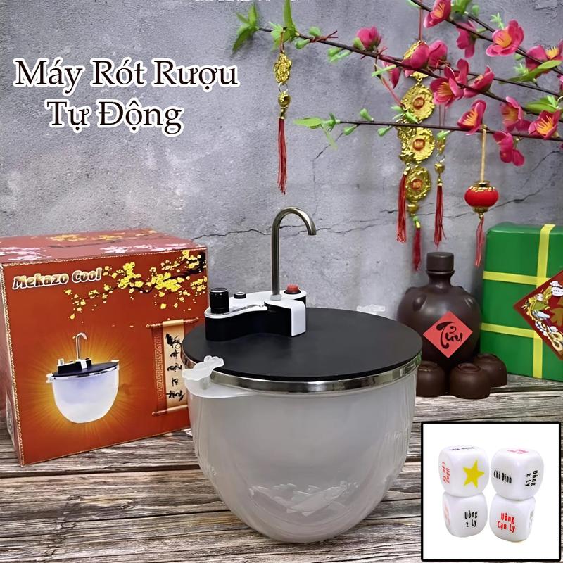 Máy Rót Rượu Tự Động Cảm Ứng Thông Minh - Bình Rót Rượu MEKAZO Kèm Bộ Bát Ướp Lạnh Inox