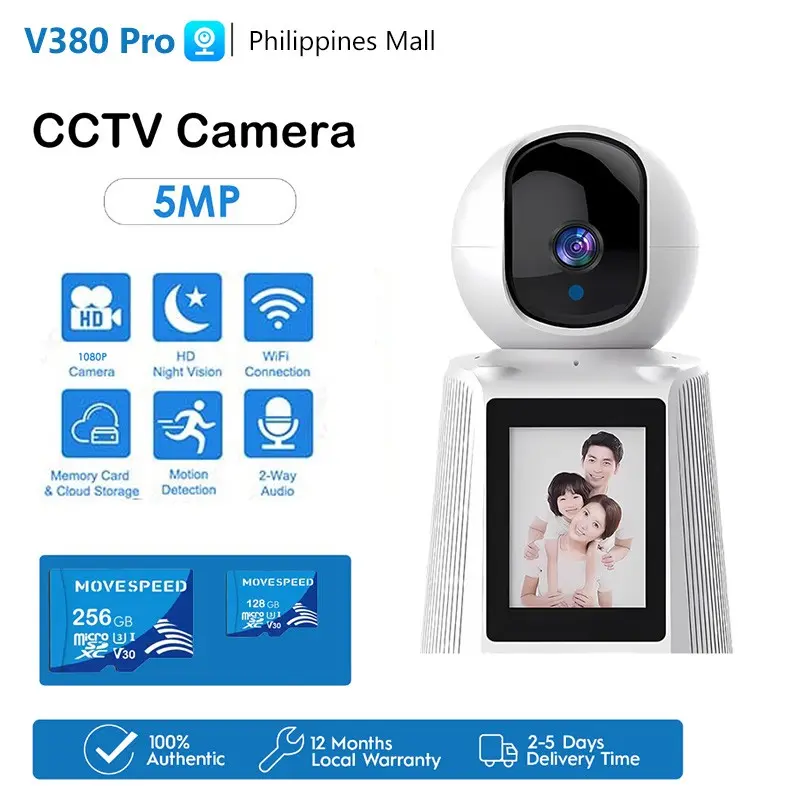 V380 Pro mall Video Calling Smart CCTVCamera HD 1080p Home Two Way VoiceNight vision PTZ Control Detect Alarm BabyMonitor lP Camera Connect to phone SecurityMonitoring