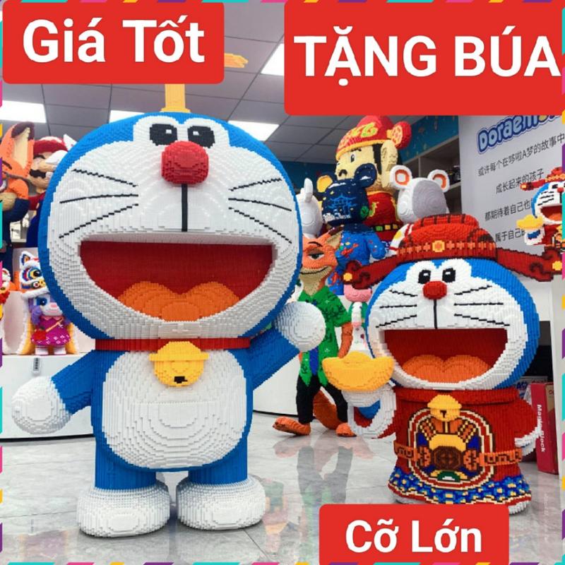 Lắp Ghép Doreamon lơn 65cm, Mô hình lắp ráp doraemon 68-65-38cm hoạt hình dễ thương Tăng Bua - Săn Hang