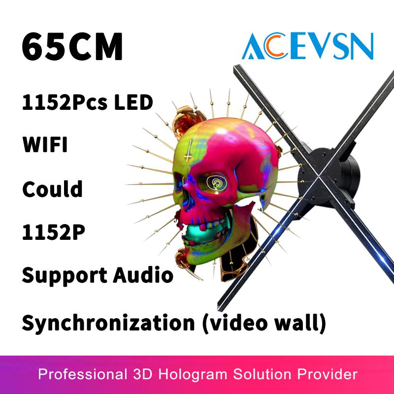 65CM Hologram Projector 1152Pcs/768pcs LED WIFI hologram 3D holographic projector Fan Display Holographic Fan Advertising Light - Image 2