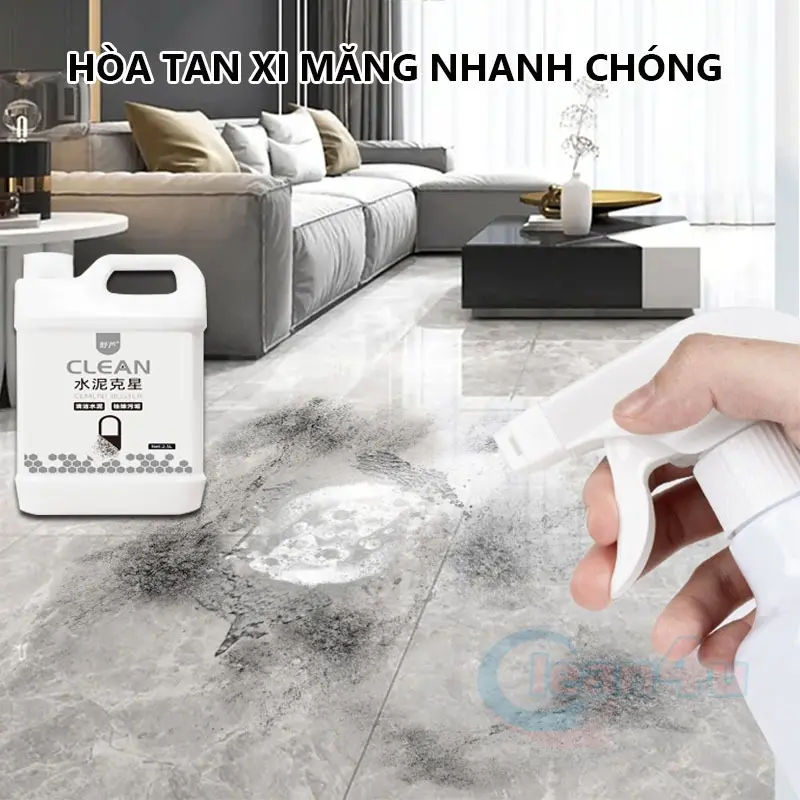 Chất Tẩy Xi Măng Tẩy Gạch Men 2500ml tặng pad chà Bình Xịt Nước 3