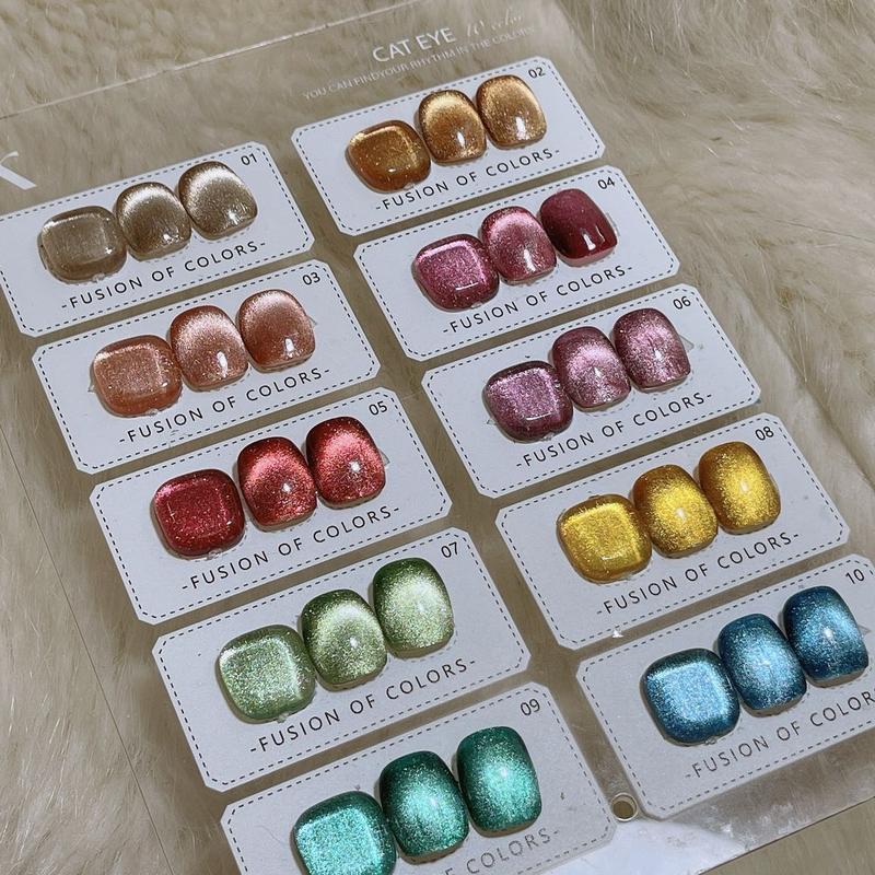 Sét mắt mèo 9D galaxy 10 màu , tặng bảng màu ,phụ kiện làm nail nữ mắt  mèo thạch hồng