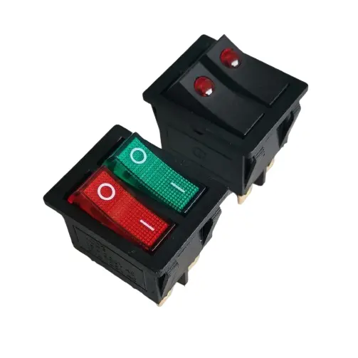 Saklar Ganda KCD2 Double Rocker Switch 6Pin dengan LED dobel switch