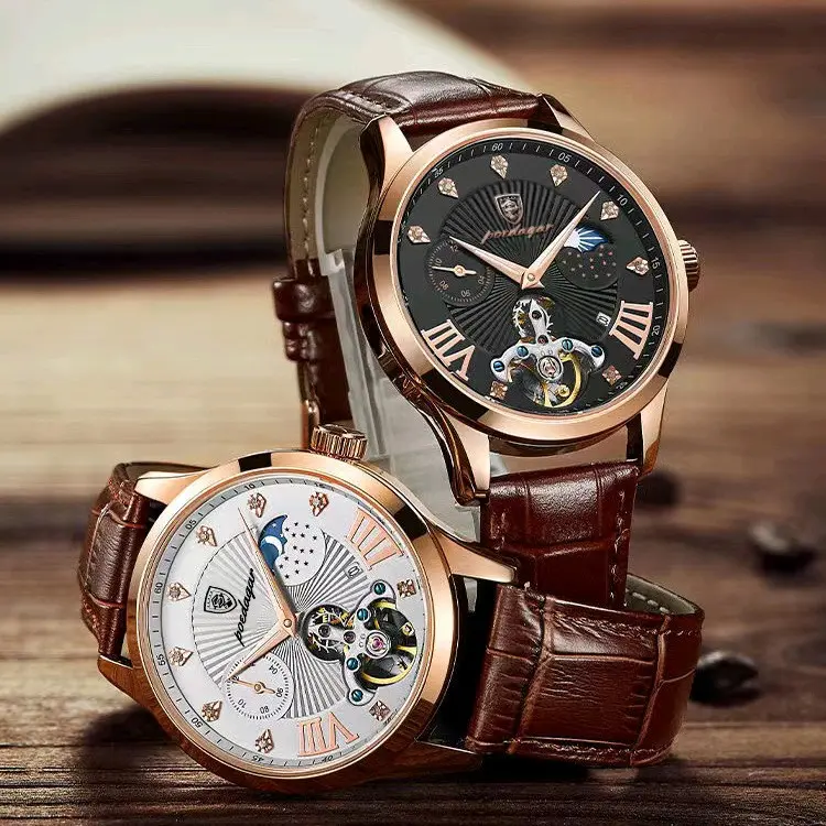Đồng hồ nam phong cách doanh nhân, chống nước chống xước, có dạ Quang ,dây da cao cấp , tặng kèm vòng tay 2