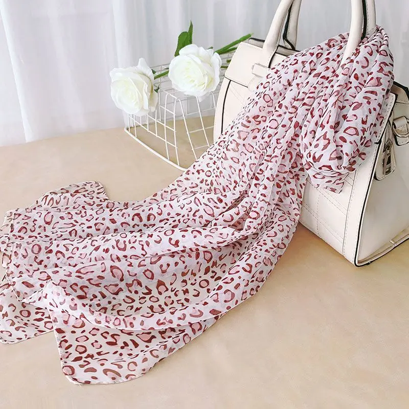 Khăn Quàng quàng cổ Họa Tiết Da Báo Màu Nâu, Thời Trang, Phong Cách Âu Mỹ Dành Cho Nữ, Mùa Xuân Và Mùa Hè, Mỏng Và Dễ Phối Đồ, Làm Bằng Lụa, Khăn Choàng, 2024 Hàng Mới Về Hoa Women 4