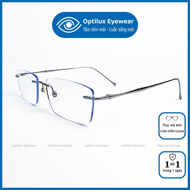 E10 - Gọng Kính Khoan Titanium Kính Mắt Không Viền Không Gọng Kính 3 Mảnh Siêu Nhẹ Siêu Bền Cao Câp Sang Trọng Thời Trang Nam Nữ dễ dàng lắp Mắt Kính Cận Viễn Lão hoặc Tròng Kính - Mới 2025 - 632