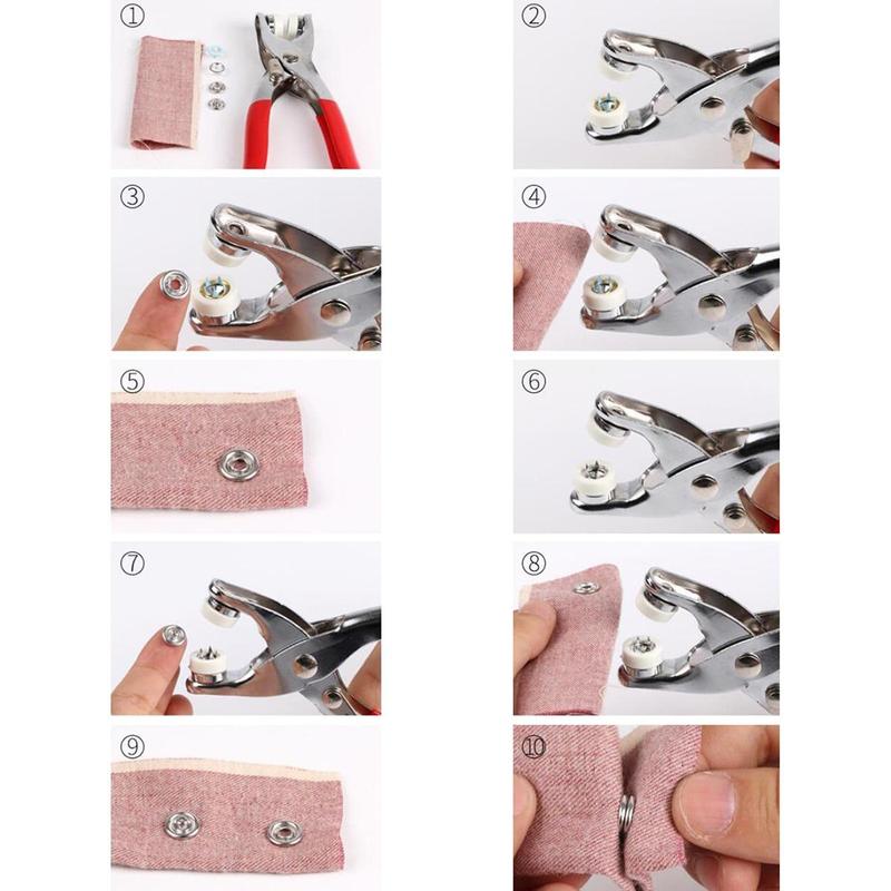 Random Color 100pcs 5-Claw Buckle & 1 Count Hand Press Pliers & 1 Count Storage Box, DIY Sewing Accessories 6