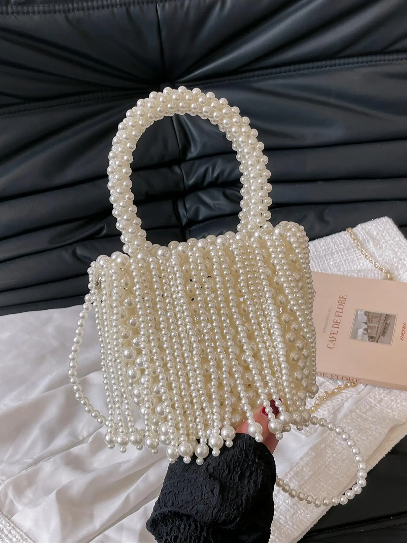 Women's Fashionable Pearl Decorated Crossbody Bag, Casual Versatile Shoulder Bag for Daily Used, Trendy All-match Commuter Bag