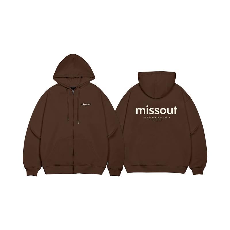 ÁO KHOÁC HOODIE ZIP MOOD MISSOUT - BROWN