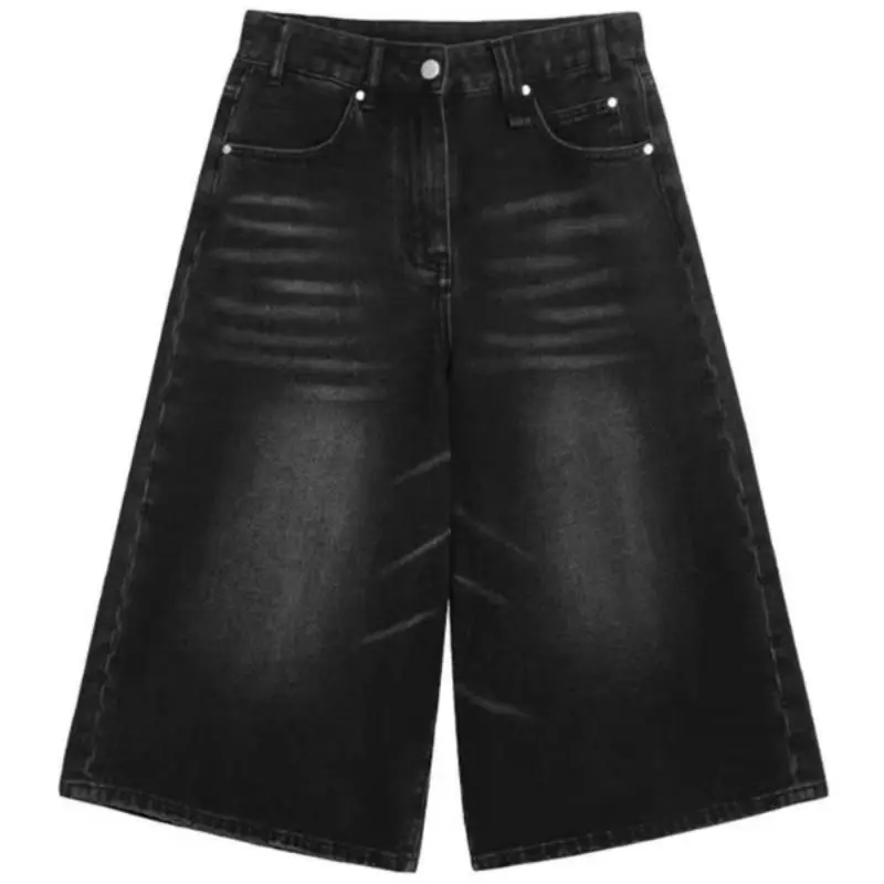 Quần Short Denim Cropped Xén, Phong Cách Cổ Điển Mỹ Dành Cho Nữ, Hàng Mới Về Mùa Thu, Thiết Kế Đẹp, Dáng Rộng Vừa Vặn, Ống Rộng, Cắt Thẳng Mỏng Vừa Vặn, Quần Short Cướp Biển Women Pants Jean 4