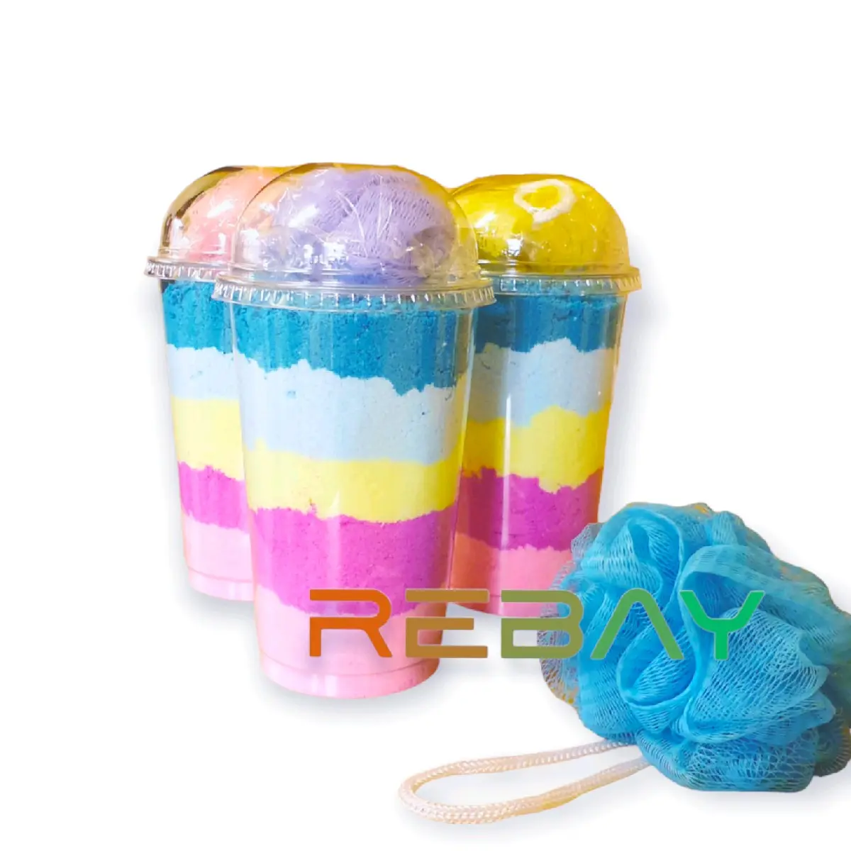 Bath Bomb Powder Shake with Sponge Mash 500g Floral Fruity Fresh Unisex Men Women