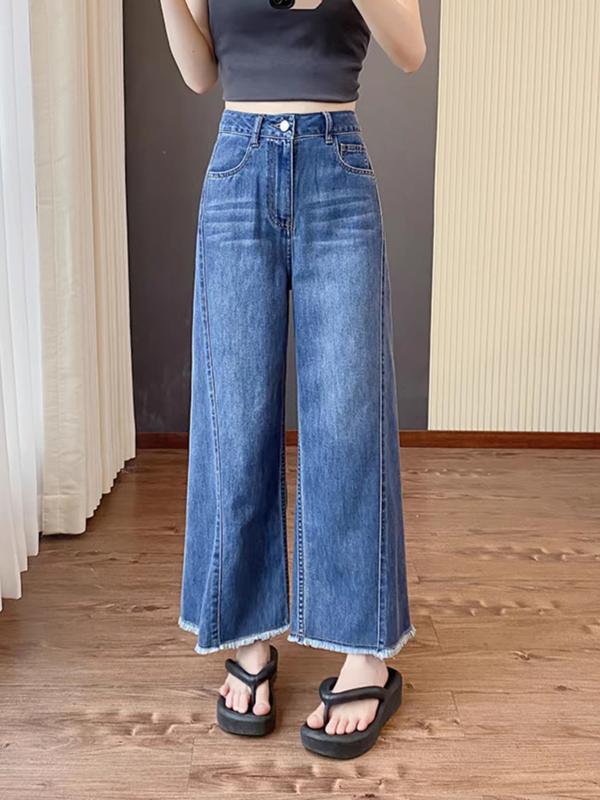 Quần Jean Xuông Nữ Dáng Xuông Đứng Ống Hơi Loe Nhẹ, Cạp Cao Hack Dáng Cho Nữ - Women's Jeans - Ong - Hàng Việt Nam