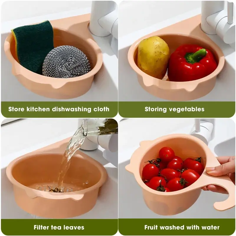 Rổ Thoát Nước Bồn Rửa Nhà Bếp, Đa Chức Năng, Hình Mèo, Rổ Lọc Vòi Nước, Kệ Để Sắp Xếp Trái Cây Và Rau Củ Dụng Cụ Nhà Bếp 4