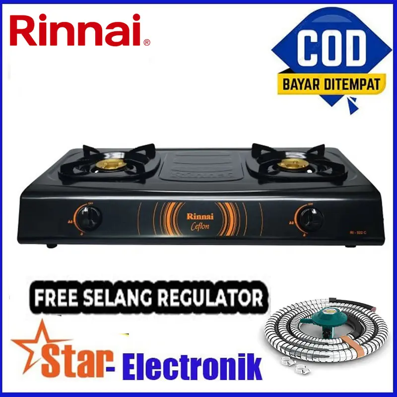 RINNAI Kompor Gas 2 Tungku RI-522C - Hitam 0