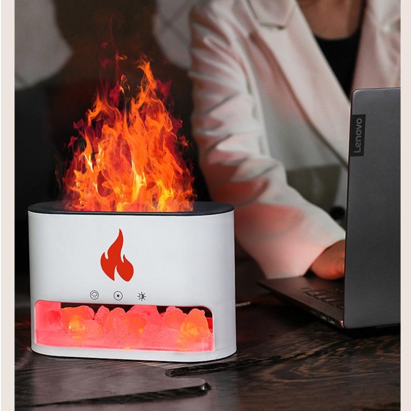 Imitation Flame Aromatherapy Humidifier, Perfume Essential Oil Diffuser, Creative Decorative Volcano Humidifier with Night Light, Air Moisturizer for Home Office, Mother's Day Gift for Mom 6