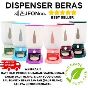 [COD] Dispenser Beras Modern Tempat Wadah Penyimpanan Beras Otomatis 10kg Anti Hama Tidak Lembab Free Cangkir Food Grade Rice