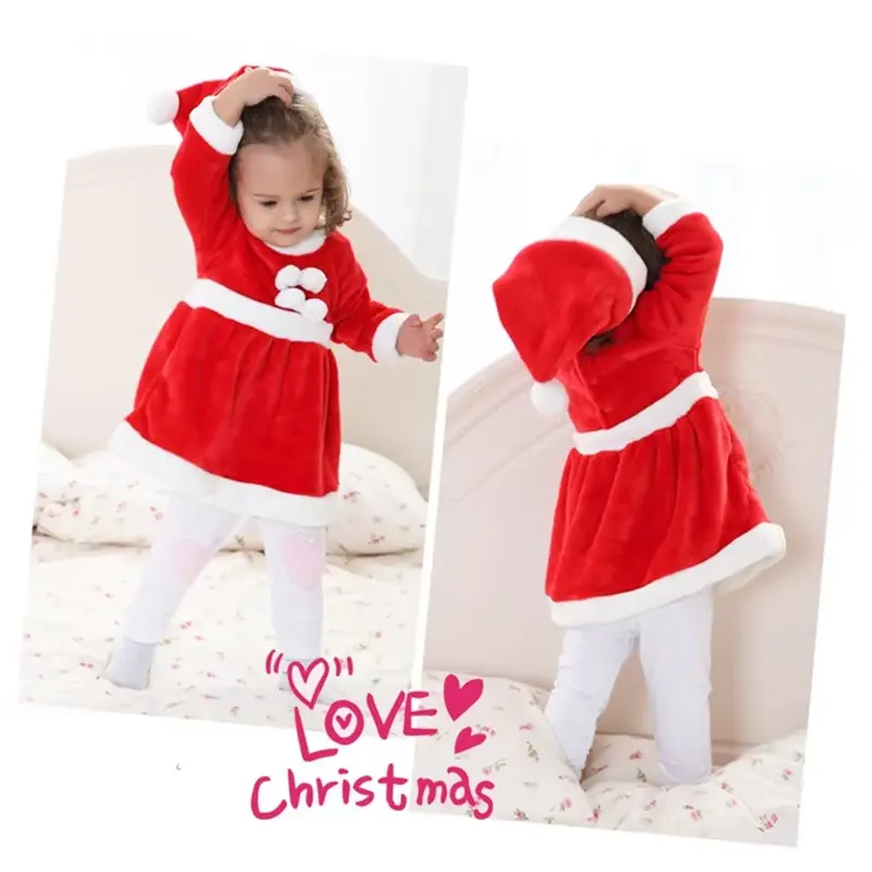 Trang Phục Hóa Trang Giáng Sinh, Cho Trẻ Em Và Trẻ Em, Ông Già Noel, Bộ Trang Phục Giáng Sinh Cho Bé, Váy, Quần, Áo, Mũ, Áo Choàng, Thắt Lưng, Thích Hợp Cho Bé Trai Và Bé Gái 4