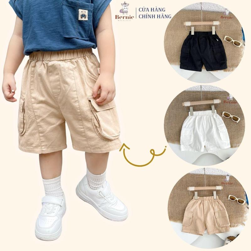 Quần short kaki bé trai túi hộp quần ngố dáng lửng màu trắng đen be BERNIE hàn quốc 9 đến 25kg 0424Q09 Cho Bé