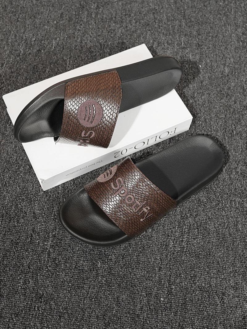Product Introduction of Men's Fashionable Geometric Pattern Slides, Casual Comfortable Breathable Non-slip Slippers for Indoor Outdoor Wear, Male All-match Round Toe Slippers for Daily Wear, Walking Shoes 8