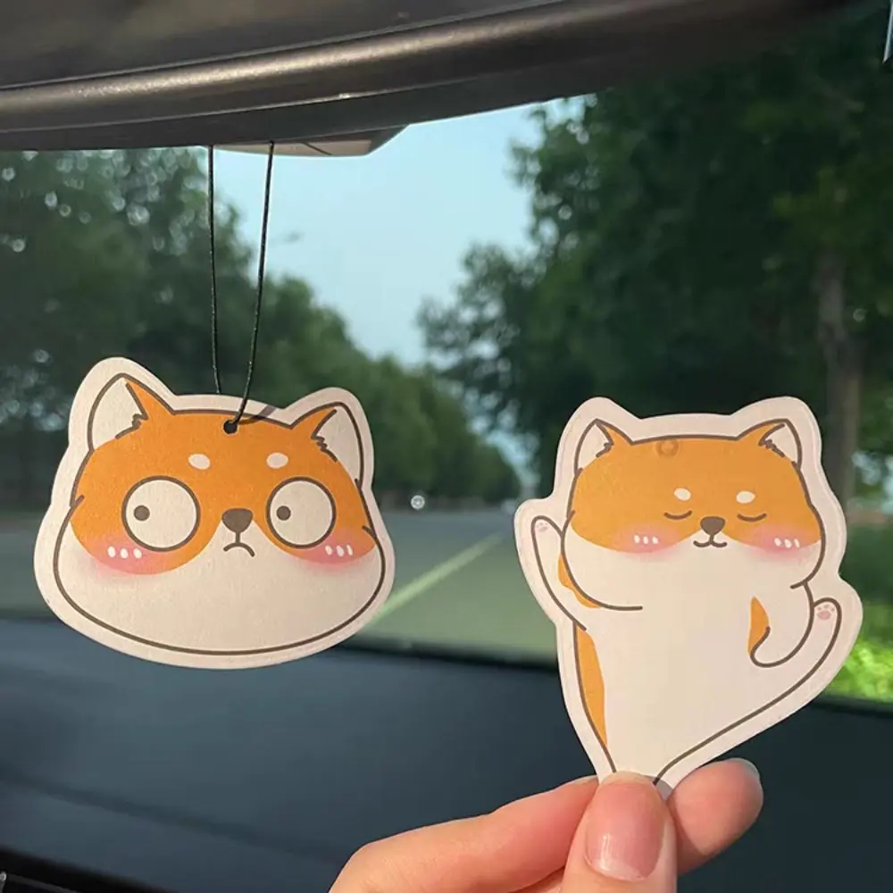 Car Diffuser Paper Car Fragrance Hanging Decoration Dog Car Air Freshener Rearview Mirror Perfume Pendant Long-lasting Not Pungent Car Rearview Mirror Pendant Auto Parts Design