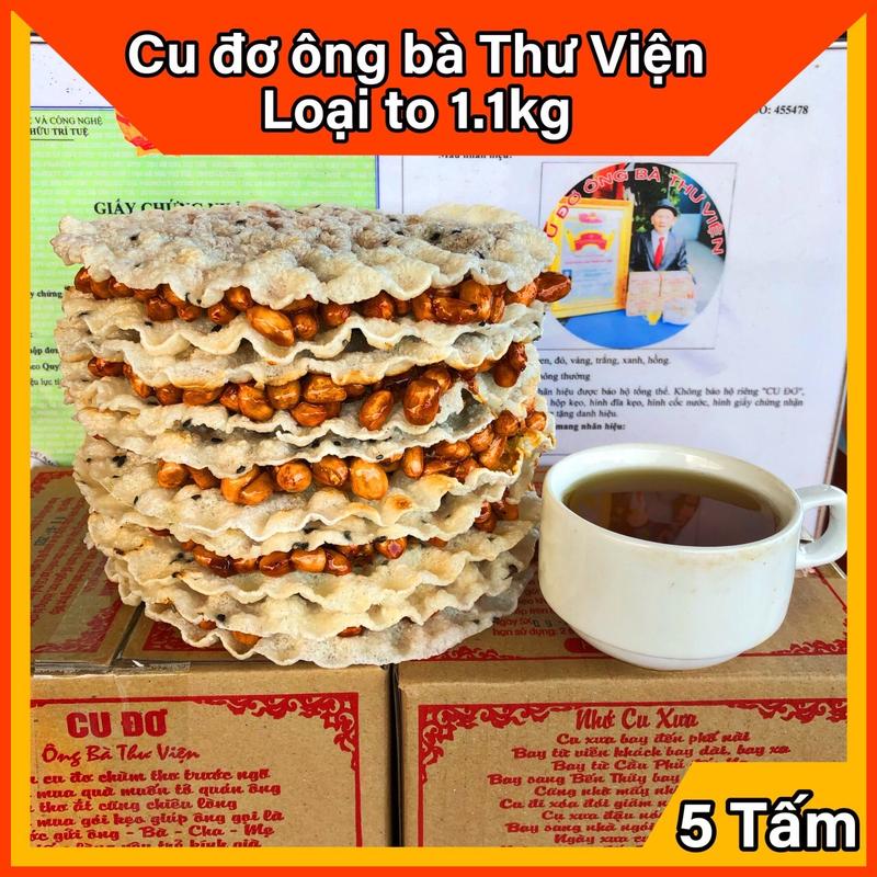 Loại to 1.1kg kẹo cu đơ ông bà Thư Viện chính gốc đặc sản Hà Tĩnh hộp 5 tấm 1.1kg Ăn Vặt Food
