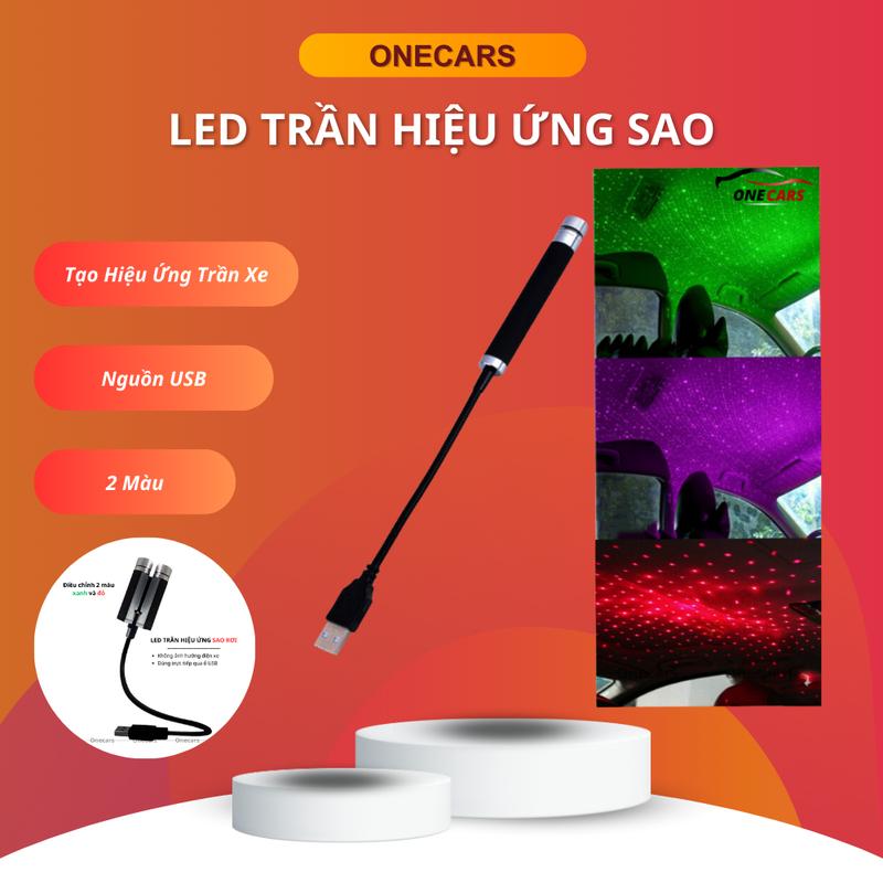 Đèn LED Chiếu Trần Xe Hơi Ô Tô Trần Nhà Cắm Cổng USB Trang Trí Phụ Tùng