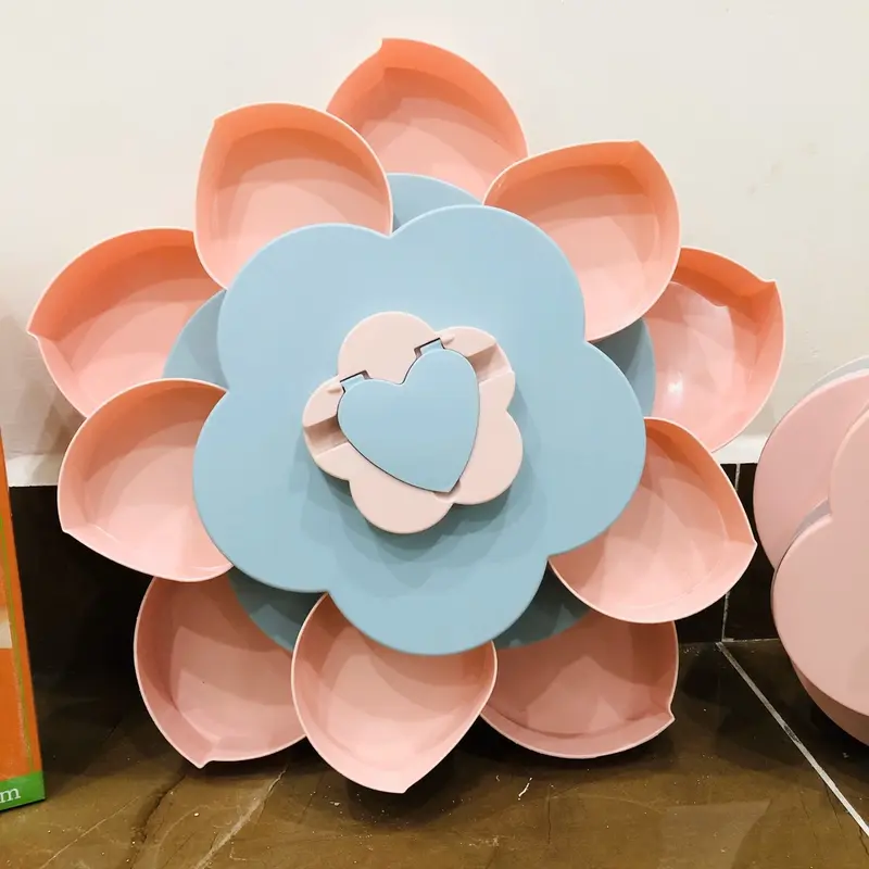 Khay Đựng Mứt Tết 2 Tầng Xoay 360 Độ Hộp Đựng Mứt Song Anh Decor Tết 2021 5
