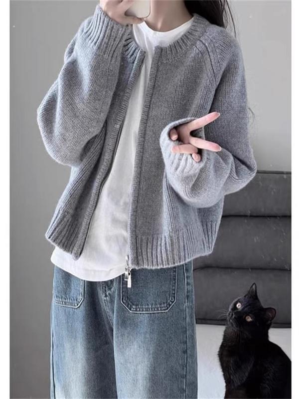 Áo cardigan len kéo khóa 6 màu dày dặn Freesize dưới 58kg V38 1