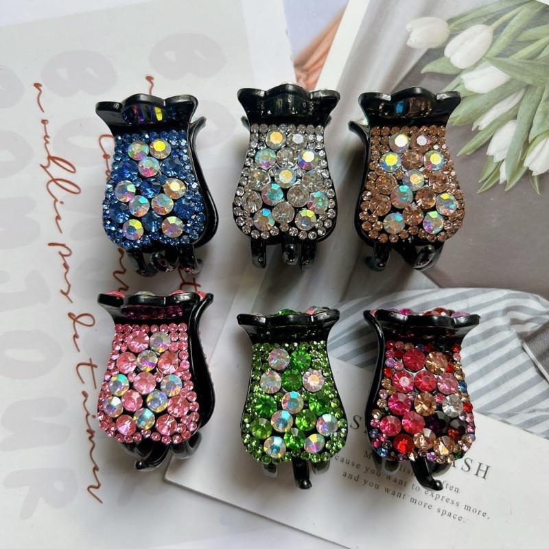  Kẹp tóc càng cua 3 răng đính đá pha lê nhân tạo loại cao cấp cho nữ Women 