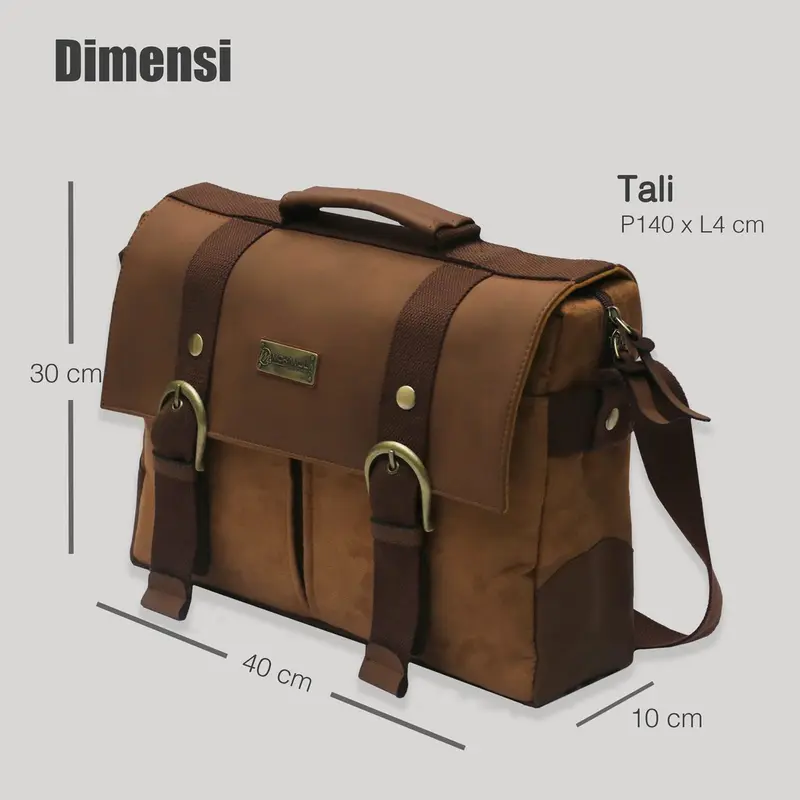 MAGE Postbag Messenger Bag | Tas Selempang Pria Premium | Sling Bag Sintetis Leather | Fit in Laptop 16 Inch 2