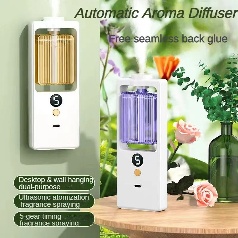 Fragrance Diffuser Digital Display Automatic Aroma Diffuser Rechargeable Air Freshener Spray Humidifiers Machine Toilet Fragrance Perfume Aromatherapy Scent Essential Oil Bedroom kiron ascent house fragrance