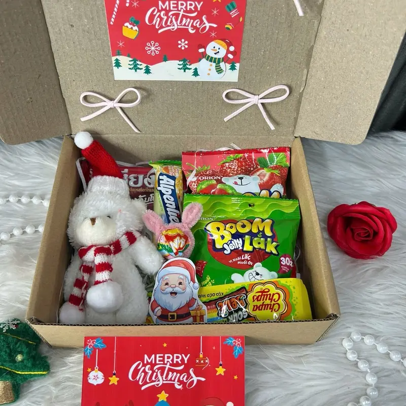 [ Sỉ 5 hộp] Hộp quà noel bản nhỏ làm quà tặng noel, quà tặng giáng sinh 6