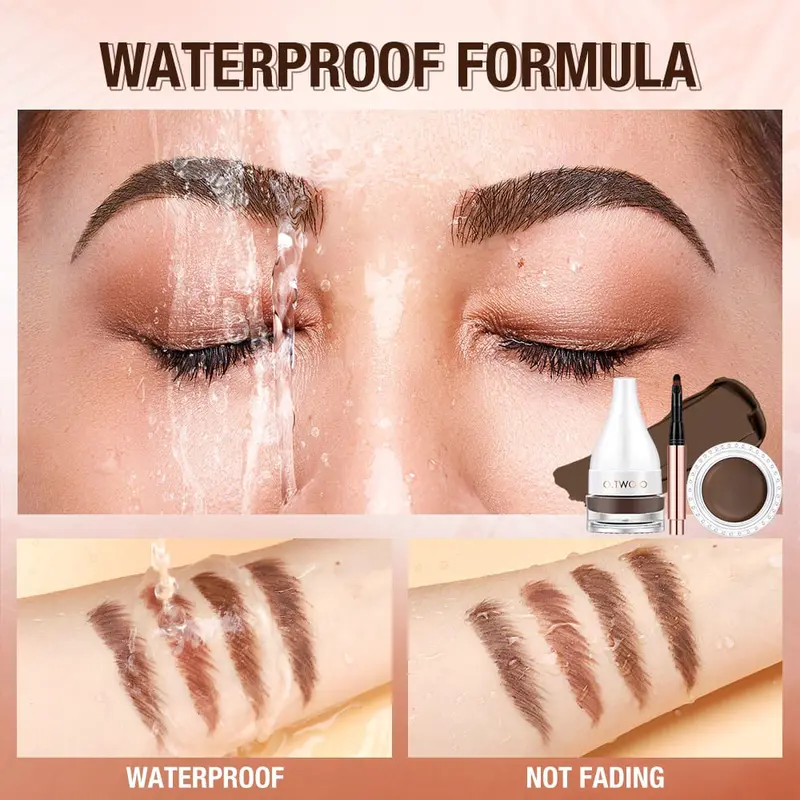 O.TWO.O Eyebrow Dying Cream Natural Pomad Gel Cream Waterproof OTWOO and not easy to be stained sharing tahan air tahan lama kering sweat proof sweatproof Alis Coklat Hitam 4