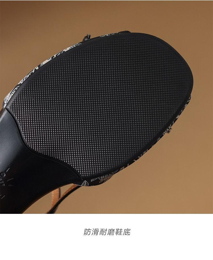 Product Introduction of Dép Phong Cách Trung Quốc, Gót Chunky, Phong Cách Quốc Gia, Hàng Mới Về 2024, Thích Hợp Cho Mùa Hè, Với Váy, Gót Giữa, Giày Cao gót, Khóa Dây Đeo Mắt Cá Chân 8