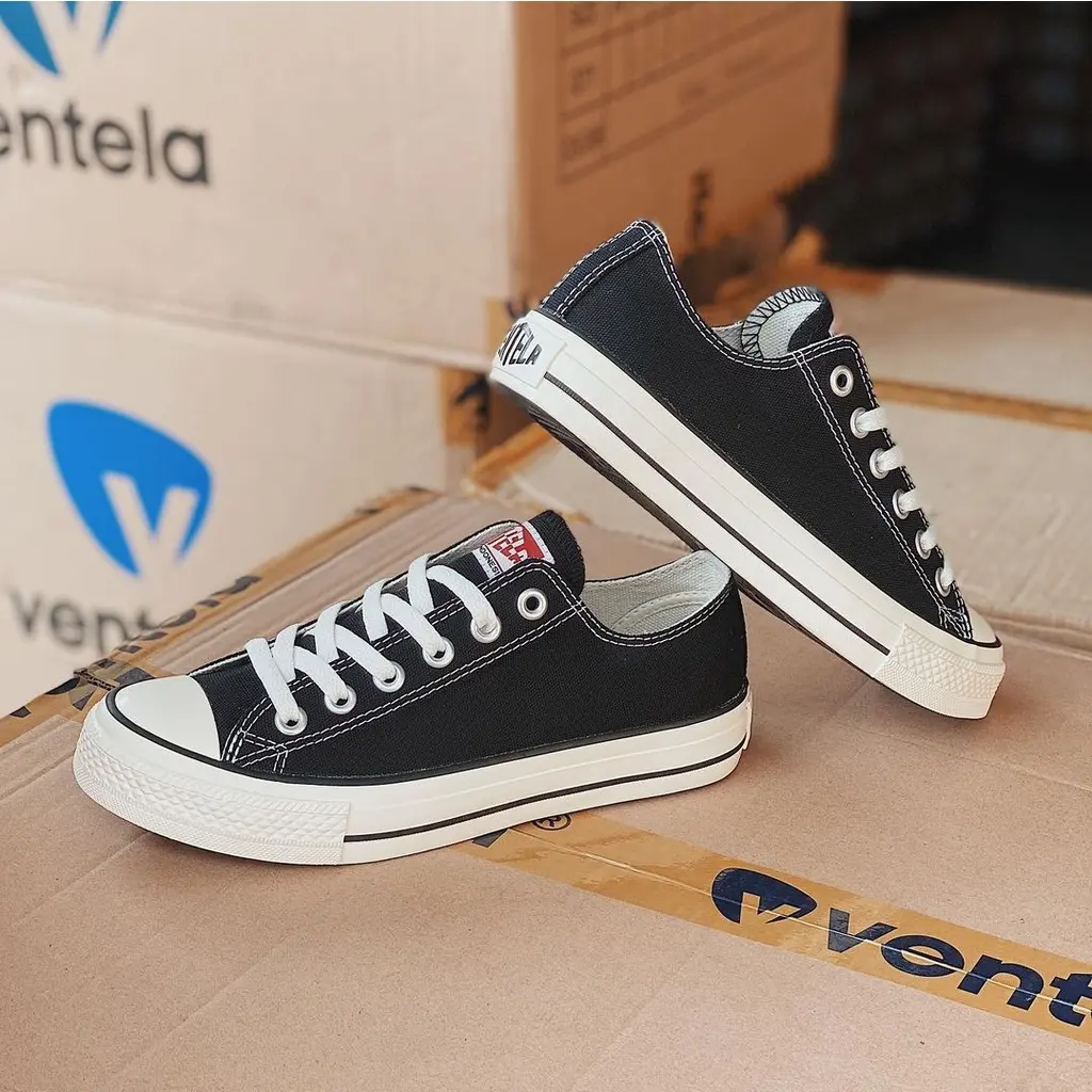 Sepatu Ventela Ethnic Black Natural Original