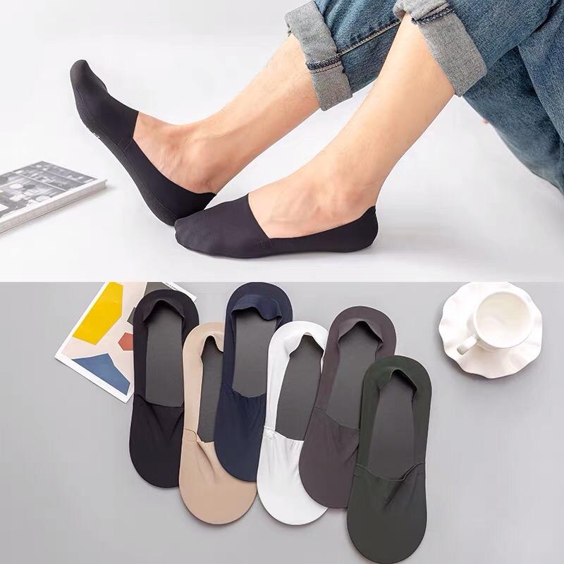 (Combo 5 đôi) Tất/ vớ lười nam, hài nam silicon chống tụt gót làm từ chất lụa mềm cực mát Menswear