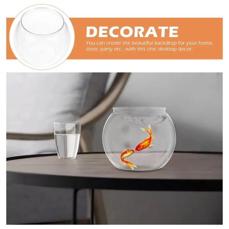 Product Introduction of Home Decor Clear Transparent Round Fish Tank Plastic Portable Fish Bowl light creative Desktop Aquarium Bowl Home 12