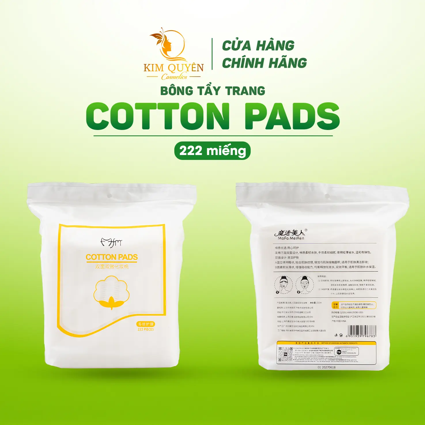 Bông tẩy trang Cotton Pads 222 miếng