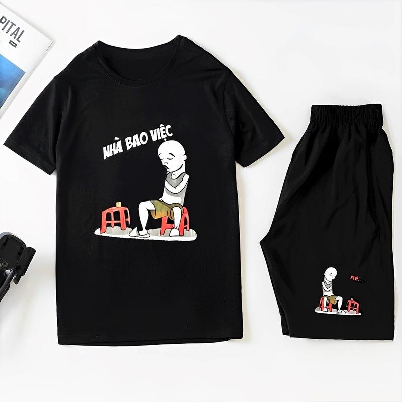 Đồ bộ nam hè Tay ngắn Bigsize mẫu NHÀ BAO VIỆC cùng nhiều mẫu cực đẹp từ 22kg đến 120kg Áo Menswear Cổ Tròn Quần có khóa túi