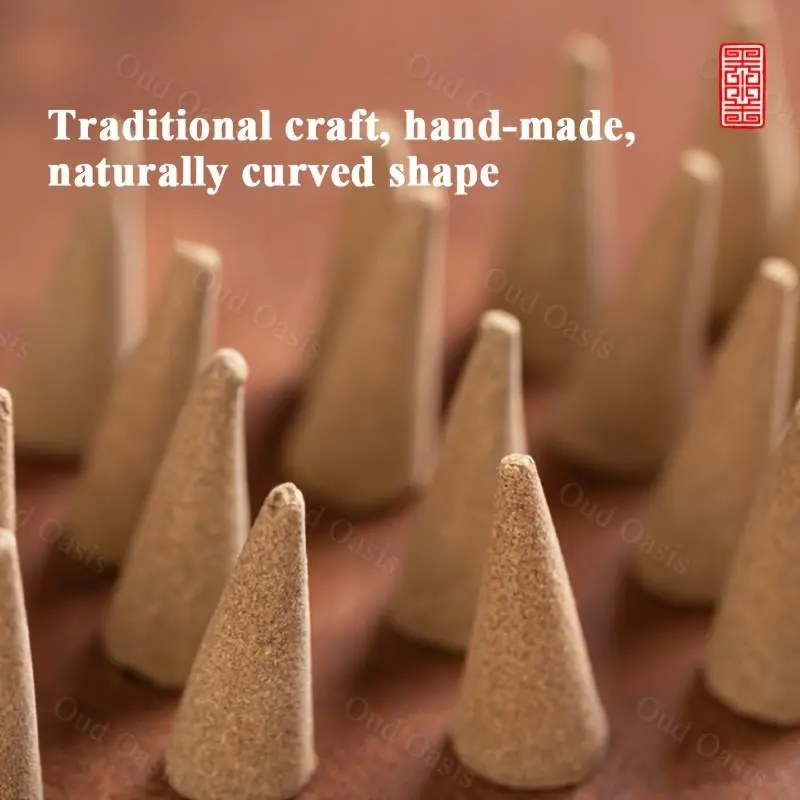 Agarwood Incense Cone, 1 Box 70g Natural Incense Cone, Tower Incense, Sandalwood, Jasmine, Rose, Osmanthus, Elegant Fragrance for Worshiping Buddha, Home Use, Scented 3