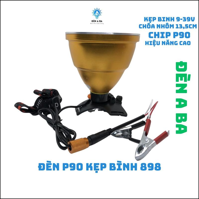 Đèn pin siêu sáng P90 898 đèn kẹp bình chuyên dụng soi nấm mối