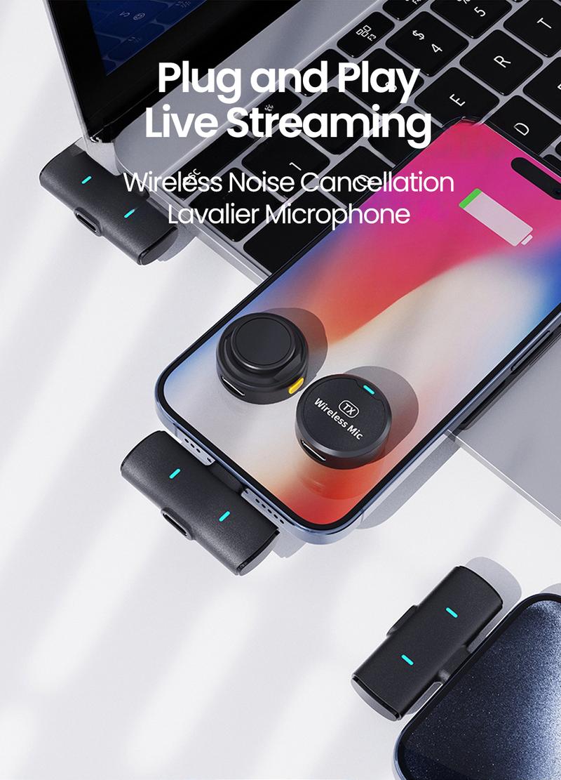 Product Introduction of M1 wireless magnetic button microphone, compatible with iPhone, iPad, Type-C,for live streaming, interviews, Vlog recording, audio recording, portable mini microphone, plug and play noise reduction 79
