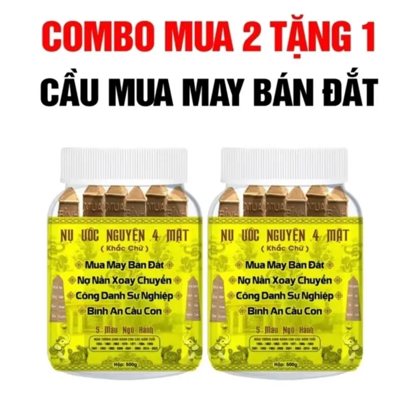 [ mua 2 tặng 1 ] NỤ ƯỚC NGUYỆN 4 MẶT MAY MẮN THU HÚT TÀI LỘC 0