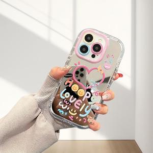 Funda para celular con patrón de corazón lindo, cubierta protectora antigolpes, accesorio compatible con iPhone 11 12 13 14 15 Pro Max, carcasa