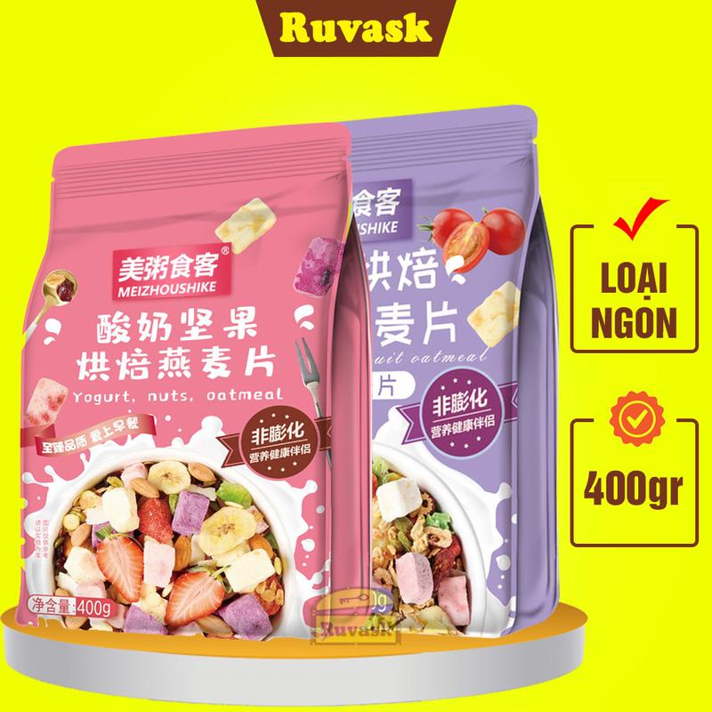 Ngũ Cốc Ăn Sáng Sữa Chua Hoa Quả Trái Cây Sấy Khô Meizhoushike - Ngũ Cốc Ăn Liền Mix Hạt Trái Cây Dinh Dưỡng - Ruvask