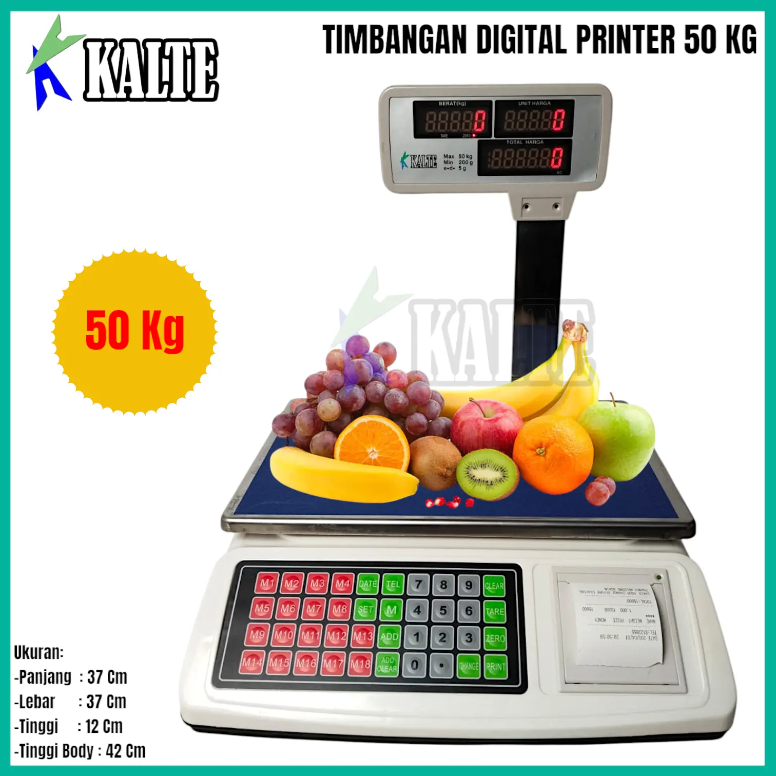 Timbangan Digital Printer 50kg Timbangan Buah Sayur 50Kg Printer Price Computing Scale Print 50kg