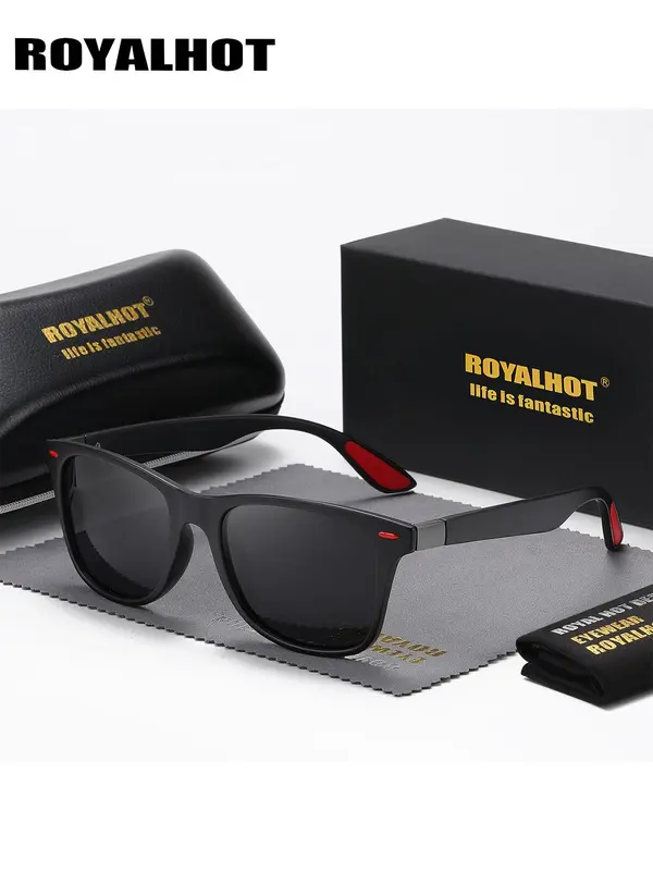 Unisex Polarized Sunglasses for Everyday Use, 1 Pair Square Frame Fashion Sunglasses, Casual Trendy Sunglasses for Outdoor Sports Activities As Gift for Friends 1