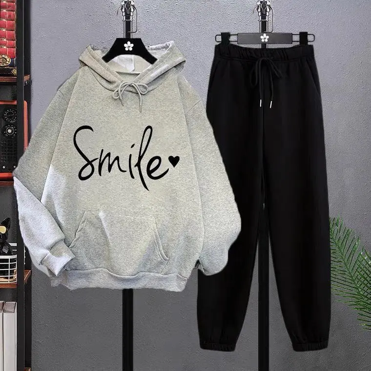 Sét áo hoodie Slime và quần bom chun, Áo nỉ from rộng, Chất đẹp không xù mặc ở nhà và mặc đi chơi 2