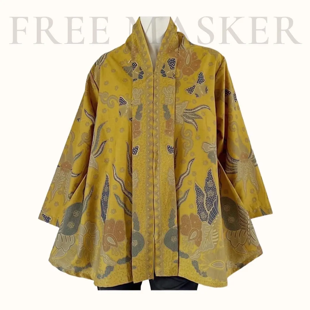 Blouse Batik Jumbo Lengan Panjang LD 116cm Panjang 75cm Model Batwing Kartini Bahan Katun Halus Solo